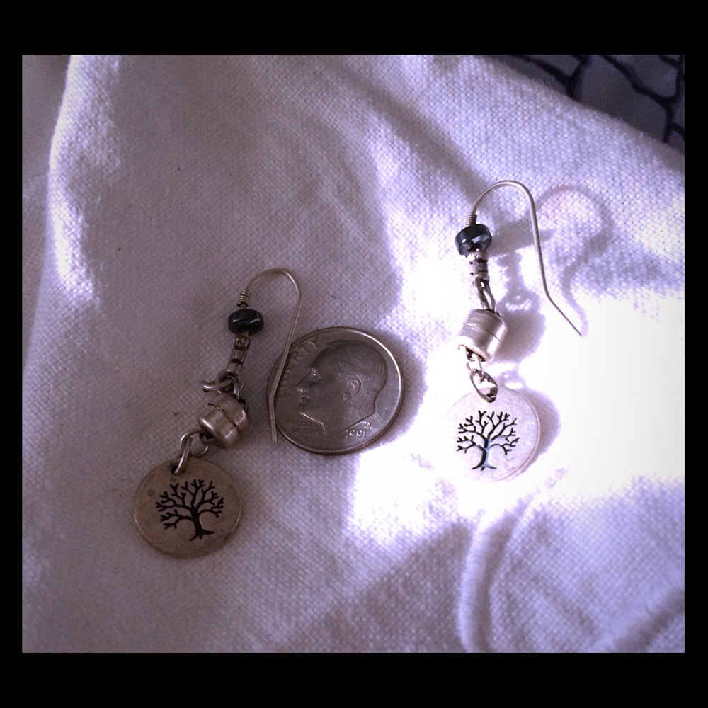 Dainty Tree of Life Sterling Silver Wire Earrings